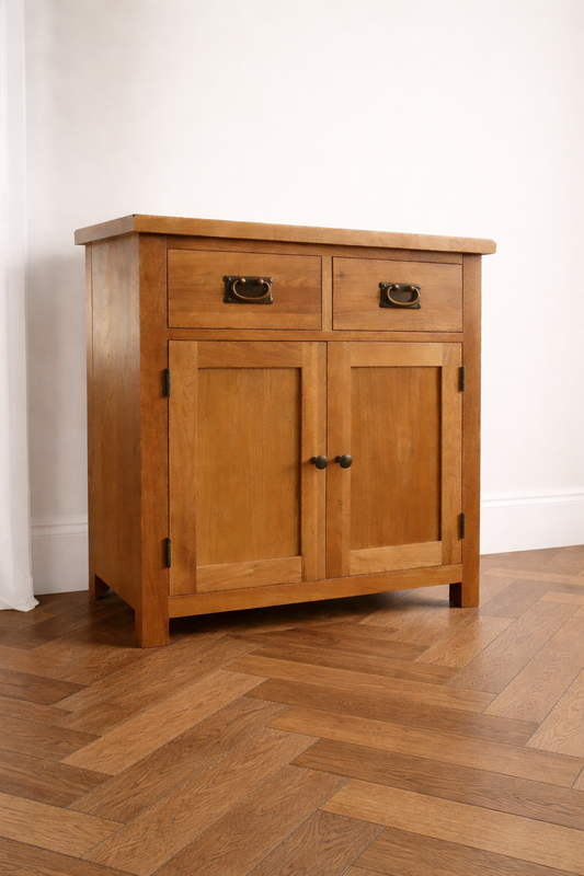 Solid Oak Cabinet - Rustic Hand Finished, Fully Assembled