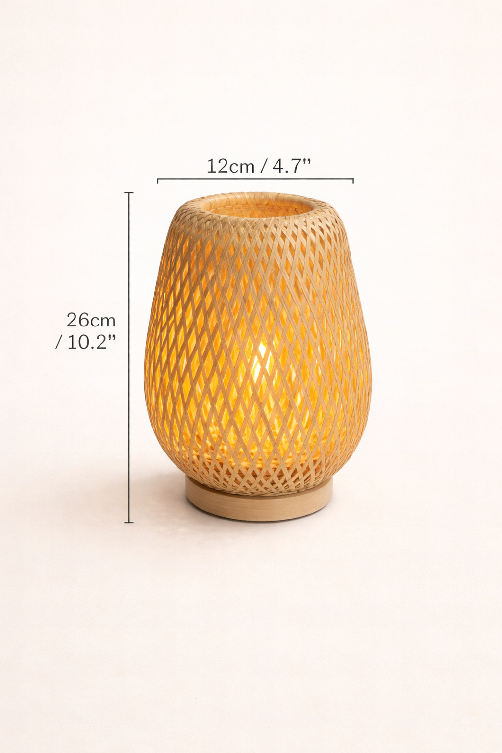 Boho Rattan Table Lamp | Natural Bamboo Bedside Light