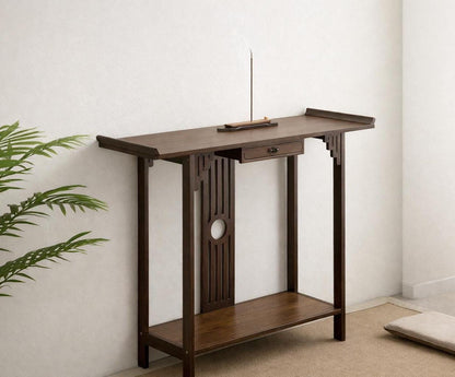 Narrow Bamboo Console table - Japanese Entryway Display