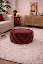 Ottoman pouf / coffee table - velvet red - Storage box