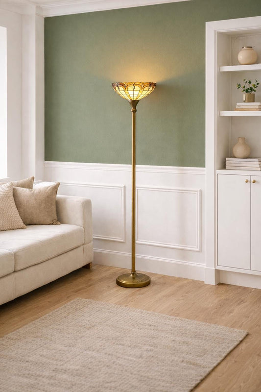 Tiffany Floor Lamp - Uplighter Standard Light Antique Art Deco