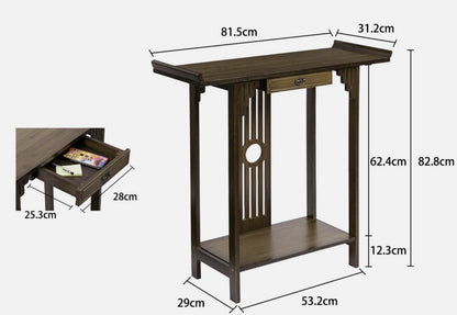 Narrow Bamboo Console table - Japanese Entryway Display