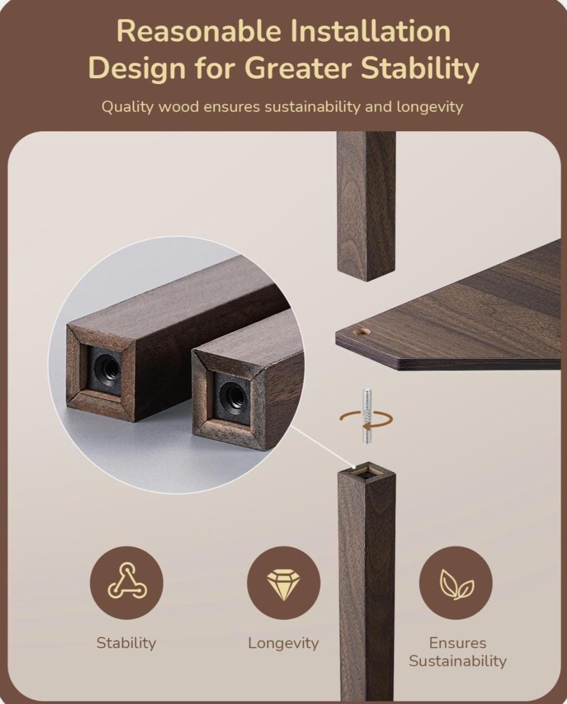 Solid Wooden shelving with built in lamp