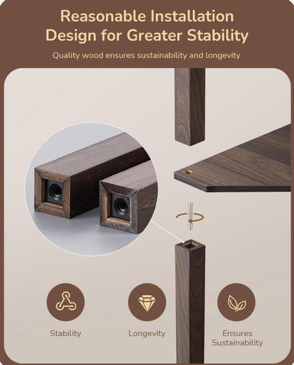 Solid Wooden shelving with built in lamp