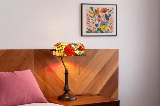 Tiffany lamp - banker lamp - nightlight