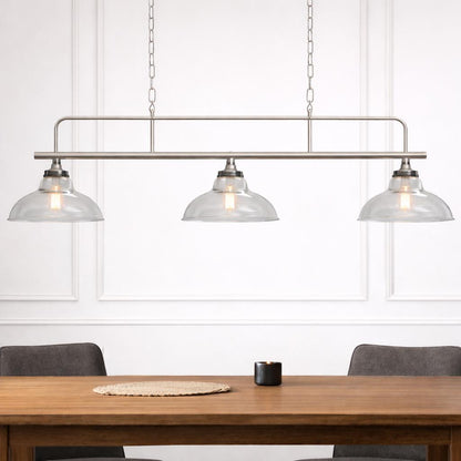 Vintage Glass 3 shade Chandelier Pendant - Ceiling Pendant Lamp Antique