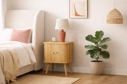 Oak Bedside table - Mid century modern oak sidetable