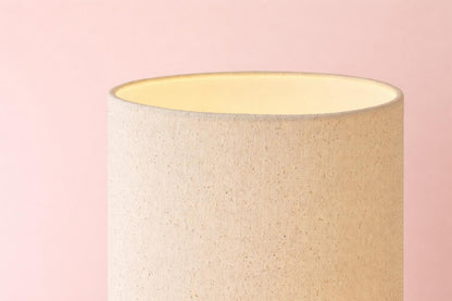 Rubberwood Floor lamp - Linen lamp shade - Mid century