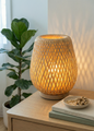 Boho Rattan Table Lamp | Natural Bamboo Bedside Light