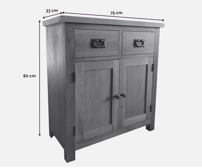 Solid Oak Cabinet - Rustic Hand Finished, Fully Assembled