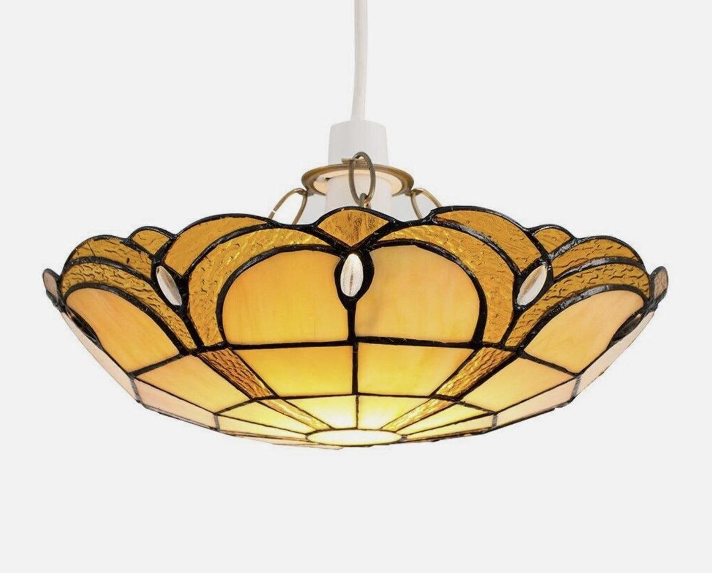 Tiffany Ceiling light shade - stained glass - uplighting - amber