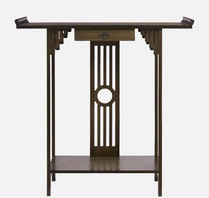 Narrow Bamboo Console table - Japanese Entryway Display