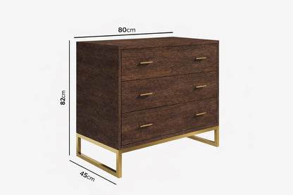 Solid Walnut Chest of drawers - Dark wood, Modern drawer