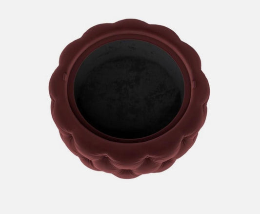 Ottoman pouf / coffee table - velvet red - Storage box