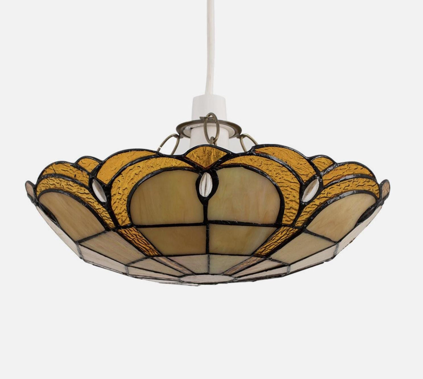 Tiffany Ceiling light shade - stained glass - uplighting - amber